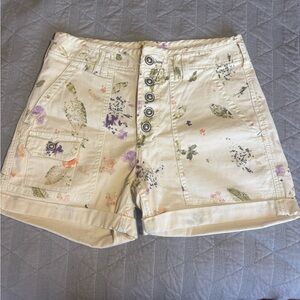 Pilcro The Wanderer shorts beige size 28 floral nature print
